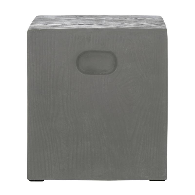 SAFAVIEH Cube Concrete Indoor/ Outdoor Accent Table (Dark Grey) - 14.9"x14.9"x16.5"