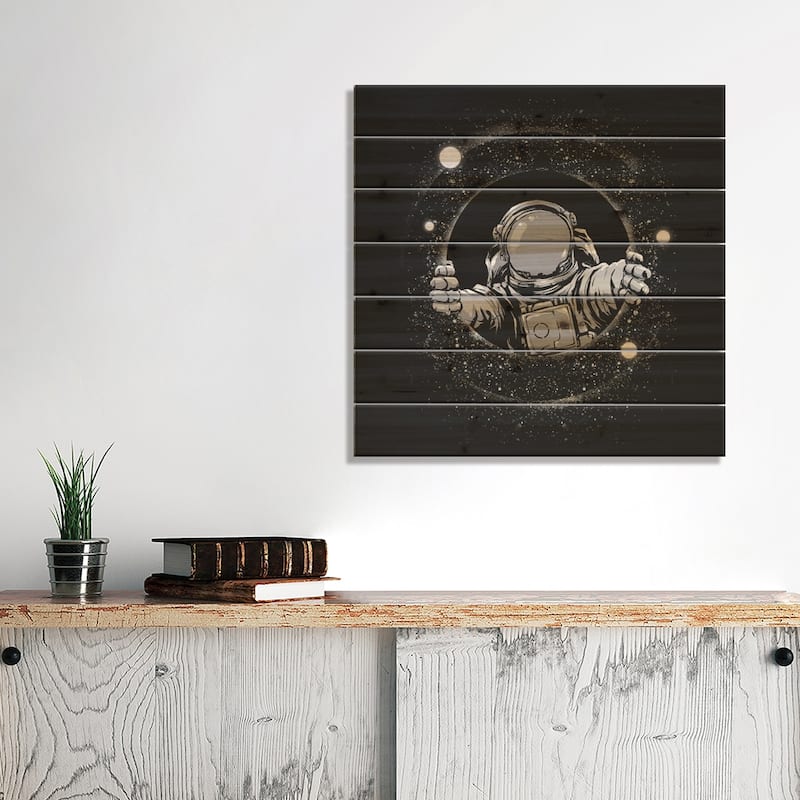 Black Hole Print On Wood by Digital Carbine - Multi-Color