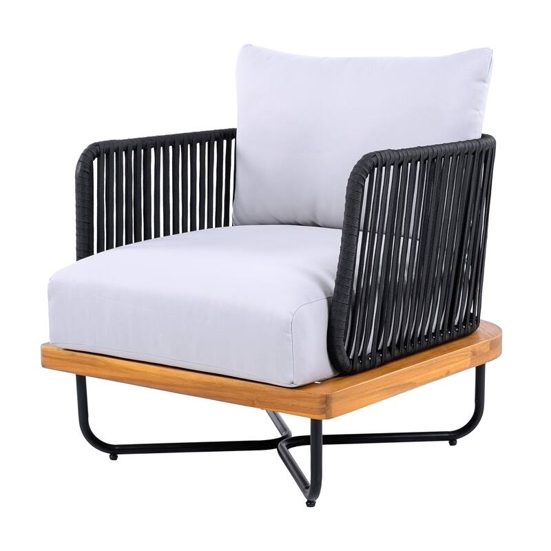 Christopher Knight Home - Evelyn Patio Outdoor Acacia Wood Rope Sofa Set