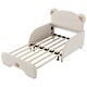 preview thumbnail 12 of 10, Twin XL Size Stretchable Vaulted Sofa Bed Daybed with Bear-Shaped Headboard