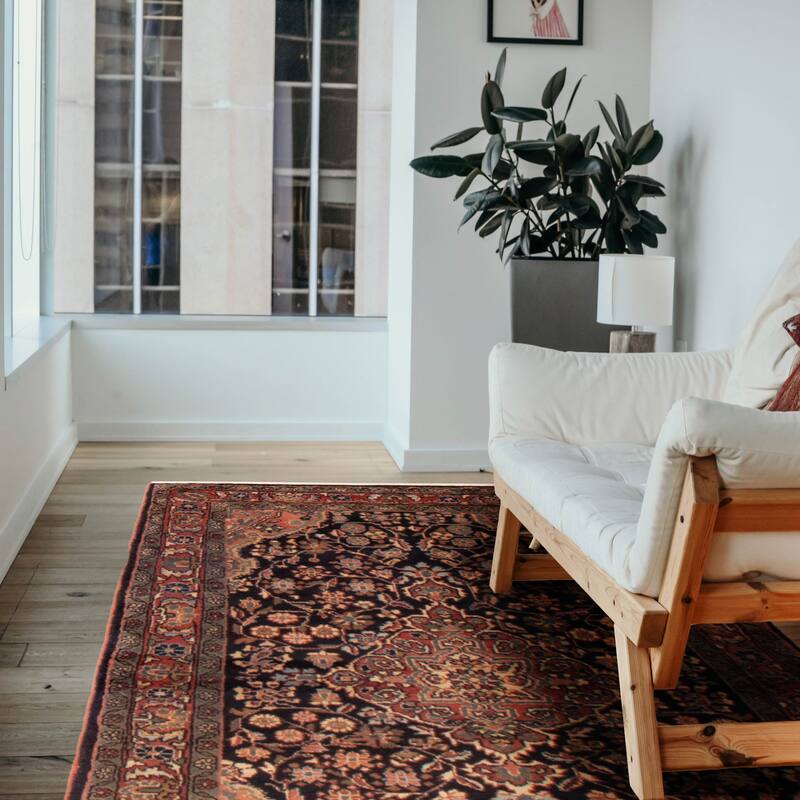 ECARPETGALLERY Hand-knotted Anatolian Vintage Black, Copper Wool Rug - 4'3 x 6'11
