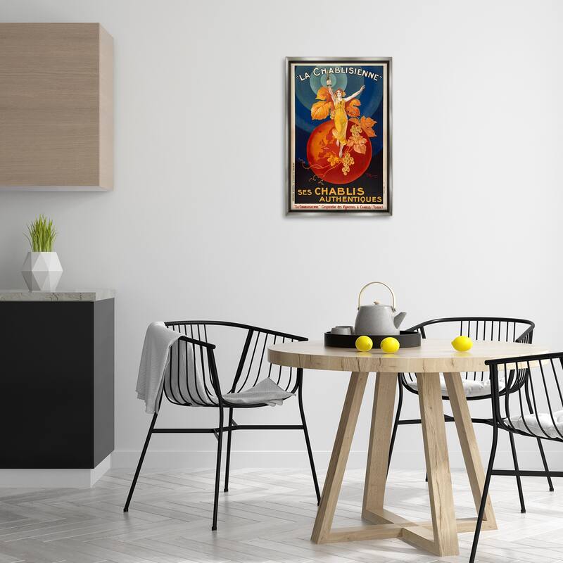 Stupell Vintage Champagne Advertisement Framed Floater Canvas Wall Art Design By Marcus Jules