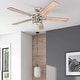preview thumbnail 1 of 16, 52" Honeywell Bonterra Brushed Nickel Contemporary Indoor LED Ceiling Fan with Light and Remote Control Brushed Nickel - Hardwired