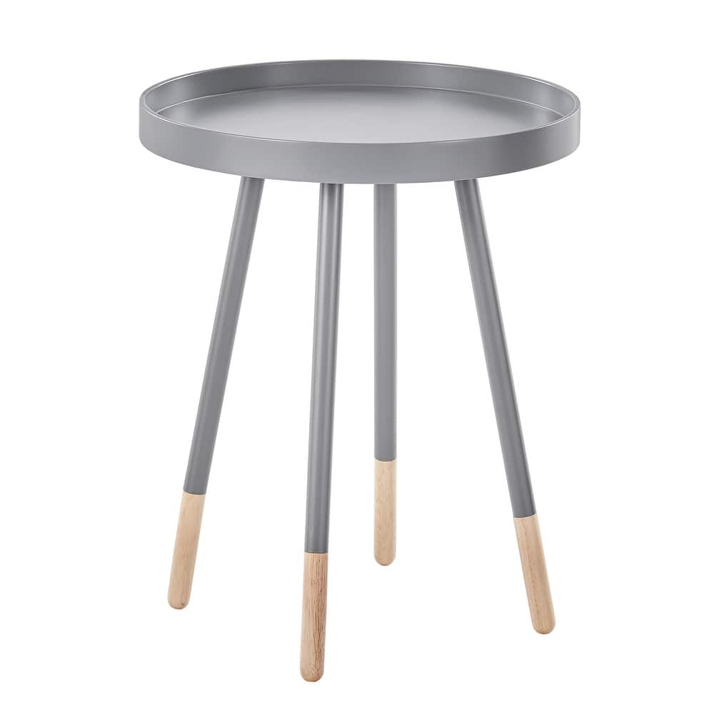 Marcella Paint-Dipped Round Tray-Top Side Table by iNSPIRE Q Modern