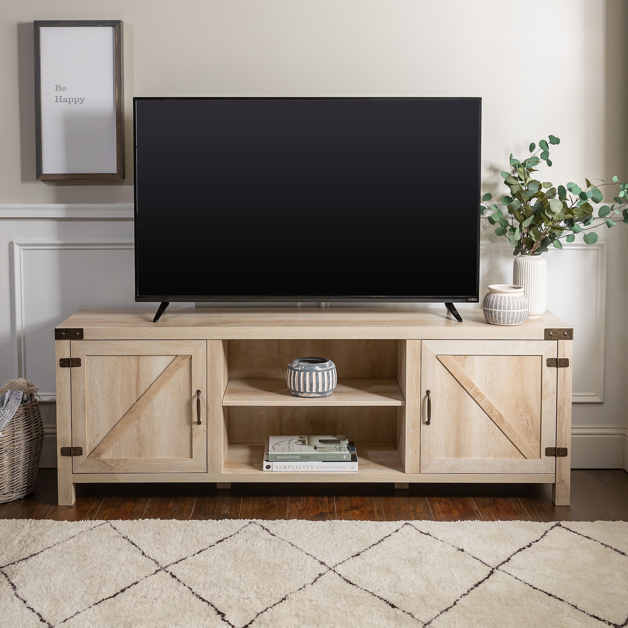 Walker Edison Firebranch 70-inch Barn Door TV Stand