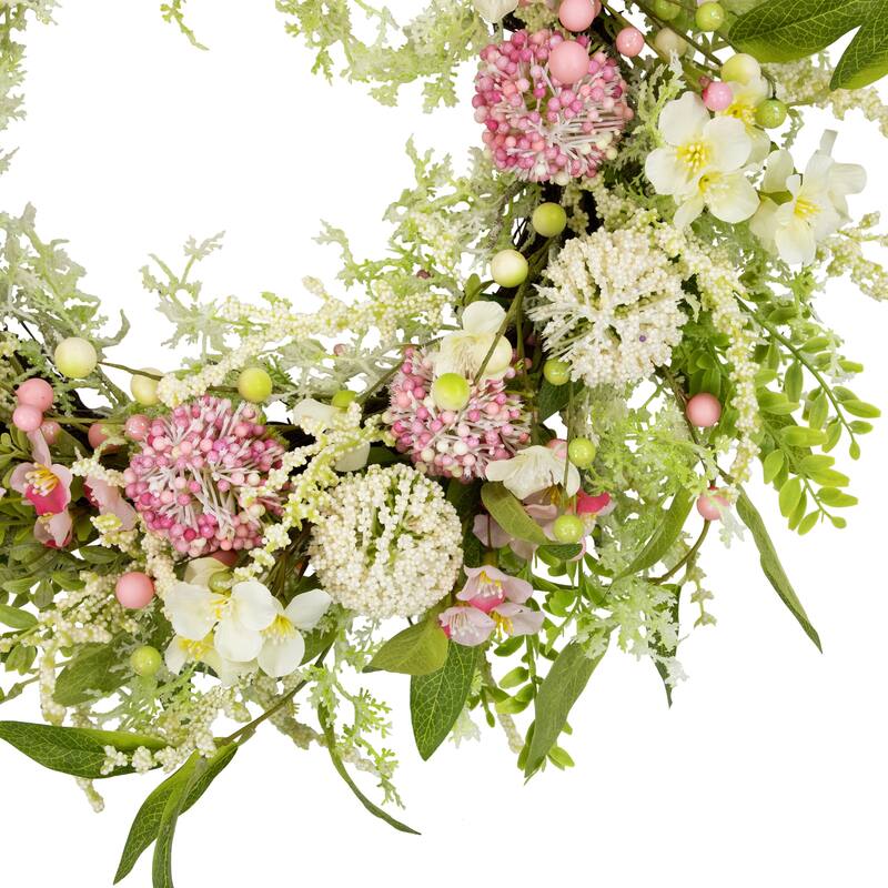 Allium and Lavender Spring Wreath - 28" - Pink