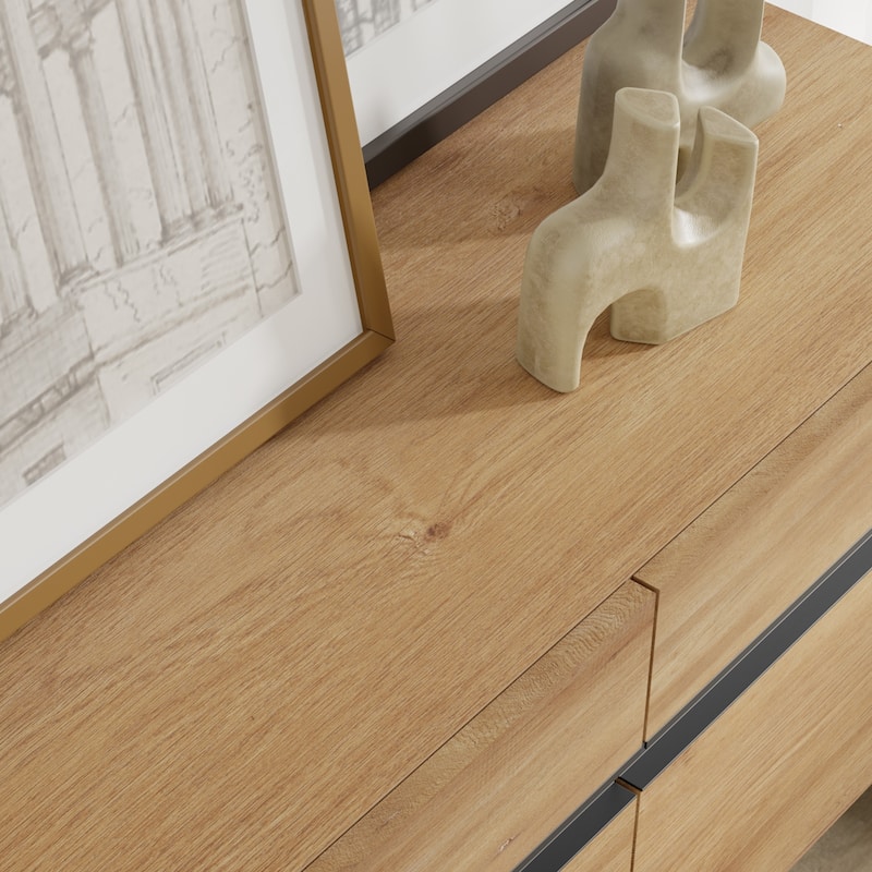 Dresser for Bedroom, Closet Organizers and Storage, Chest of Drawers with Metal Base, Modern Wood Dresser for Living Room