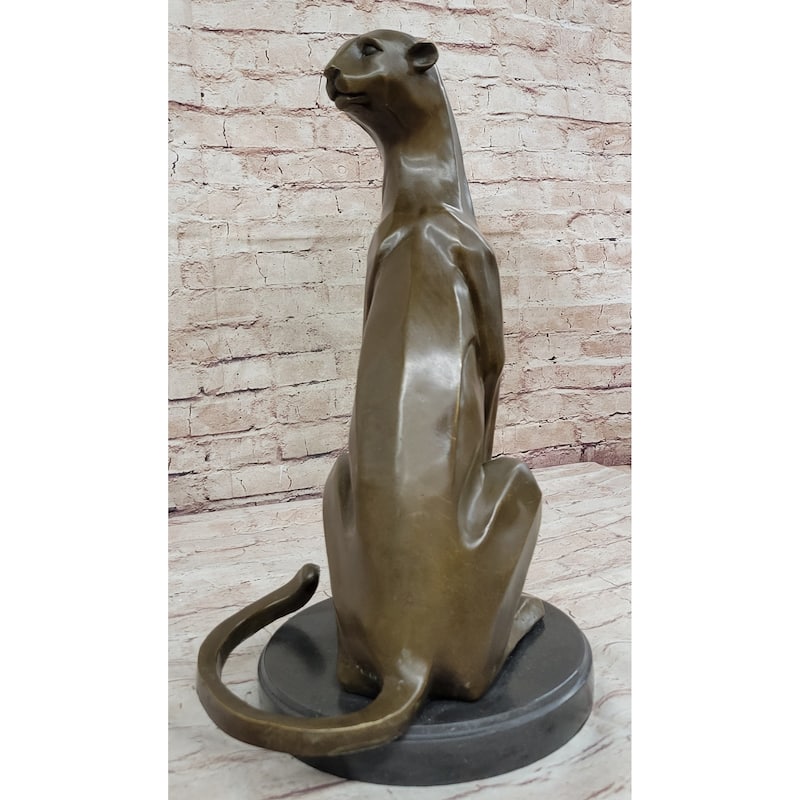 Modern Art Extra Large Mountain Lion Bronze Sculpture By Henry Moore Figurine