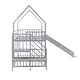 preview thumbnail 6 of 10, Twin Size Metal Bunk Bed House Bed with Slide and Staircase, Silver