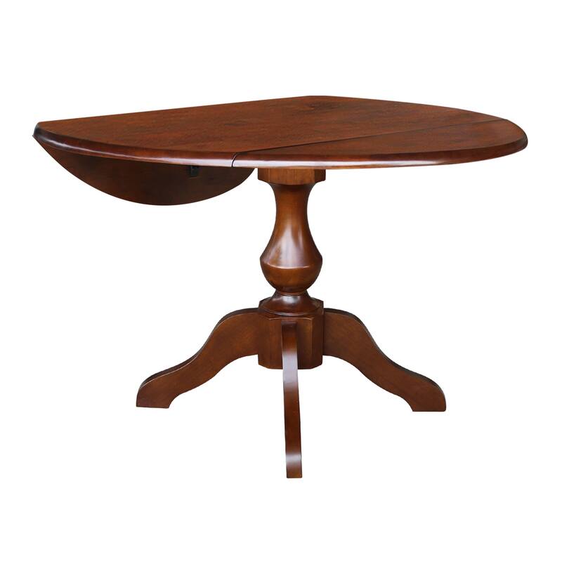 42" Round Dual Drop Leaf Pedestal Table