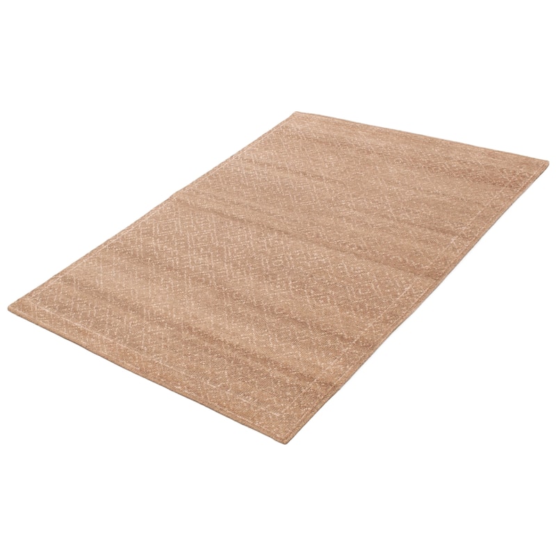 ECARPETGALLERY Hand-knotted Tangier Tan Silk, Wool Rug - 5'0 x 7'3