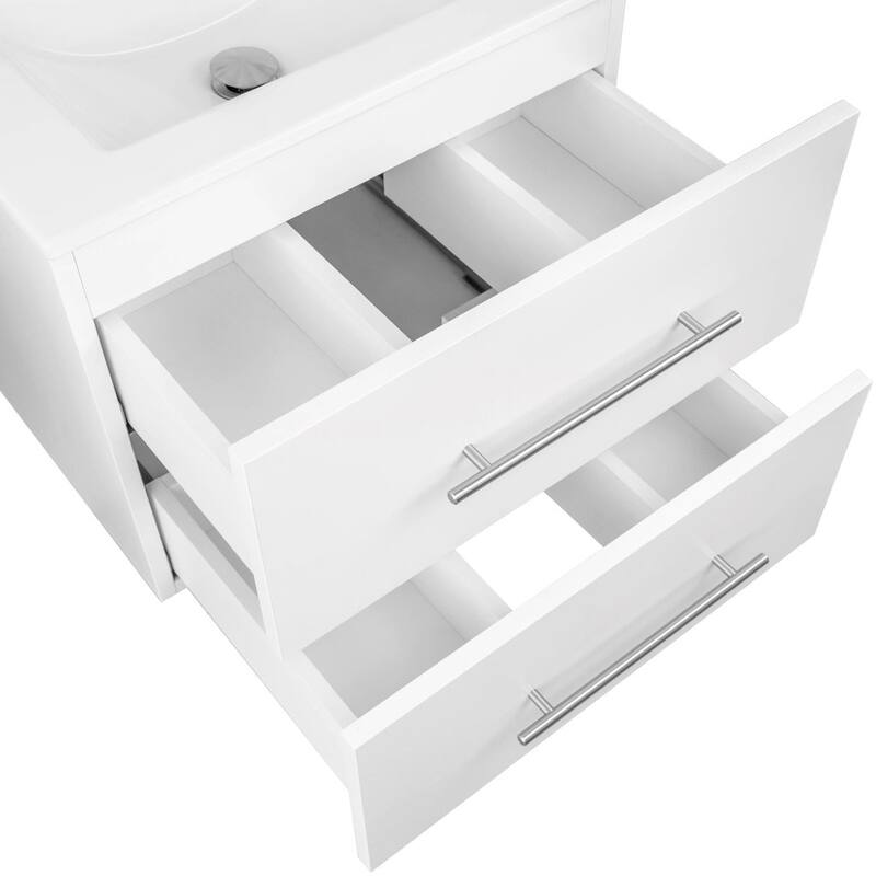 Utopia 24" Single Sink Wall-Mounted Bathroom Vanity Set