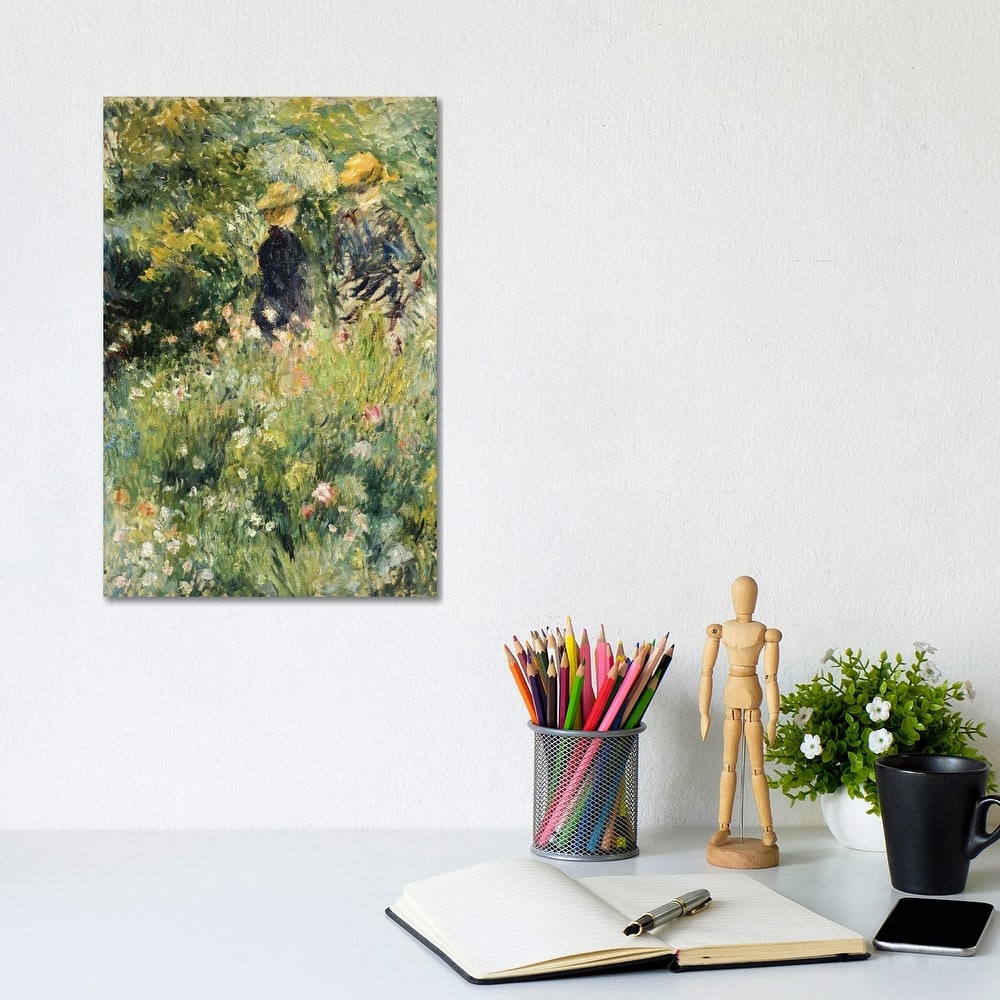 iCanvas "Conversation in a Rose Garden, 1876 " by Pierre-Auguste Renoir Canvas Print