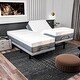 preview thumbnail 1 of 6, Renanim Adjustable SplitKing Bed Frame with Hybrid Mattress, Dual Massage, USB Ports, App, Remote Split King - Firm