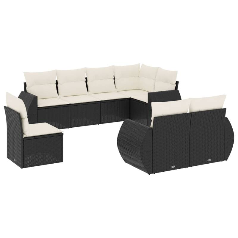 vidaXL Garden Sofa Set Black