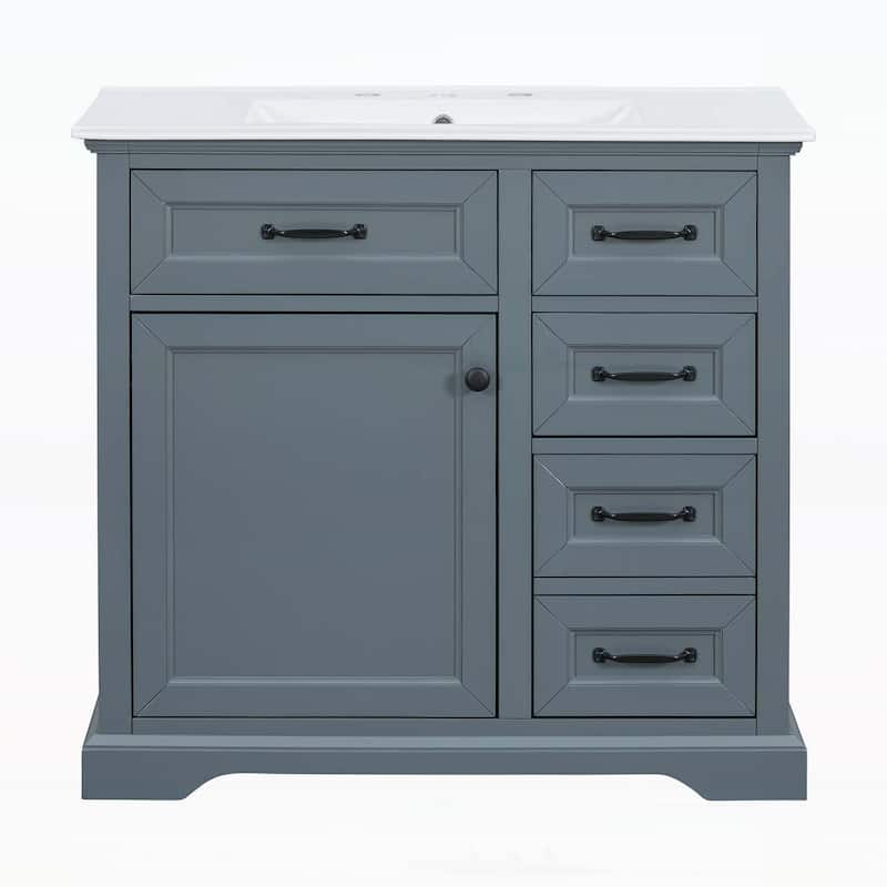 Bathroom Vanity Cabinet with Sink,2 Tip-out Drawers, Soft Close Door Hinges