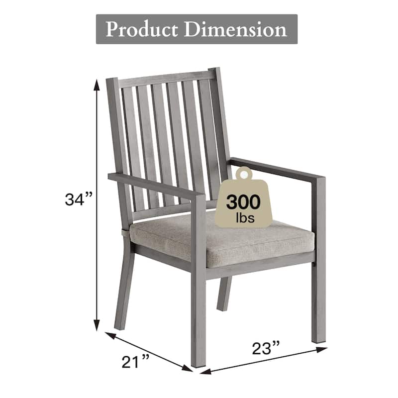 Outdoor Stacking Dining Armchair with Cushion (Set of 4)