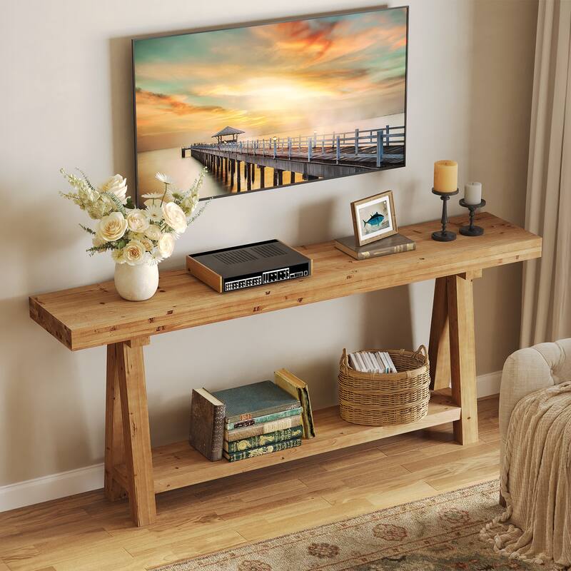 71-Inch TV Stand for 65/70/75-Inch TVs, Extra Long TV Media Console Entertainment Center with Shelve for Bedroom, Living Room