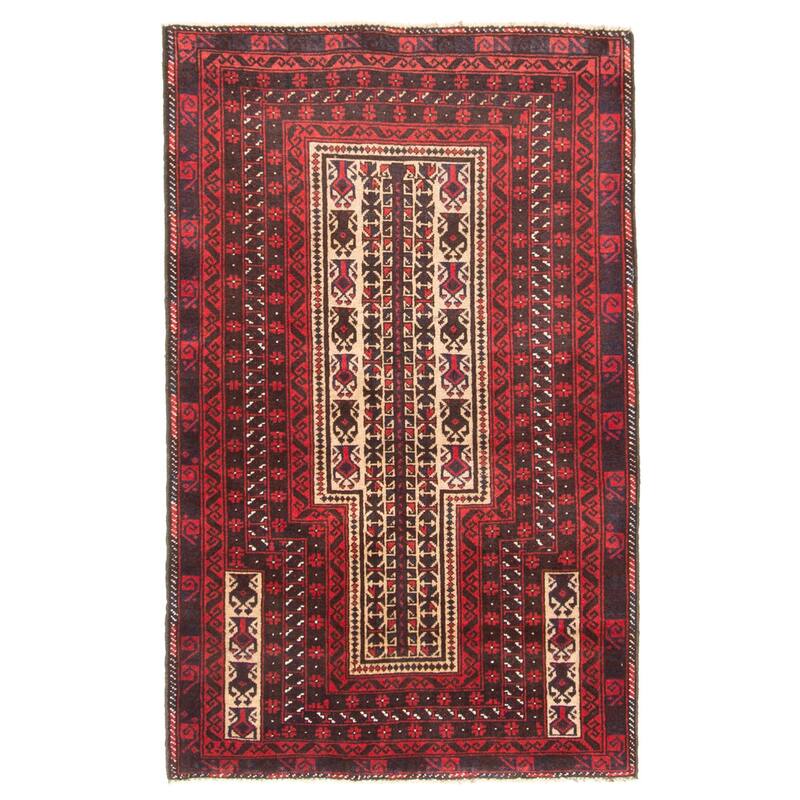 ECARPETGALLERY Hand-knotted Teimani Beige Wool Rug - 2'10 x 4'6