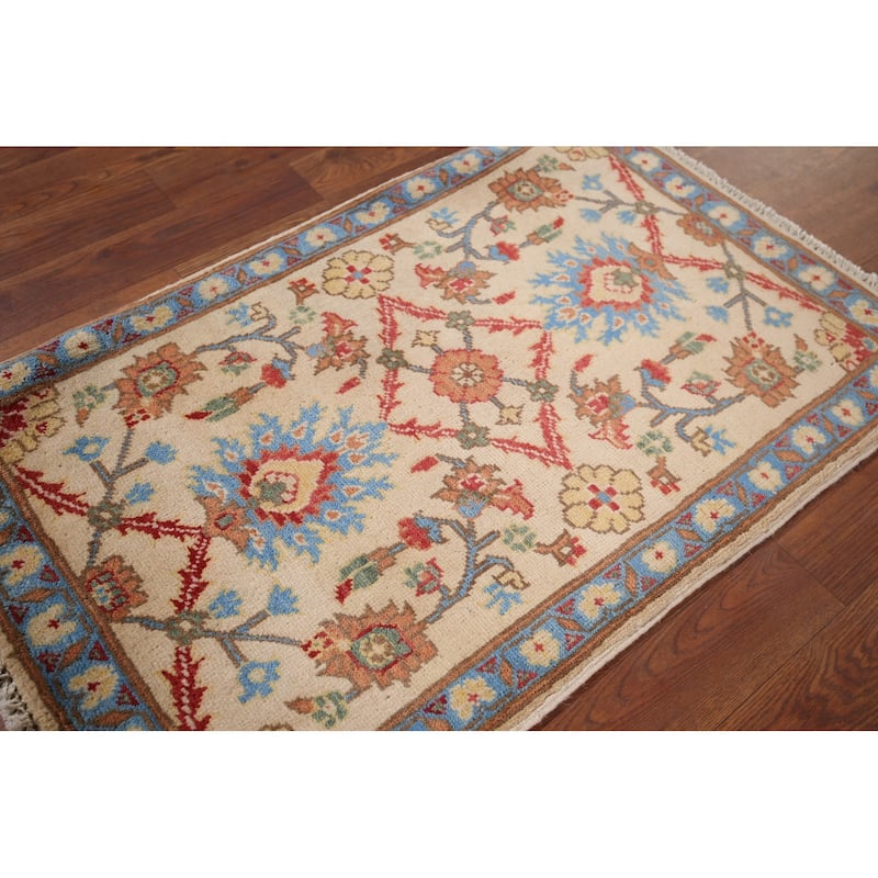 Kazak Oriental Accent Rug Hand-Knotted Wool Carpet - 1'11"x 3'1"