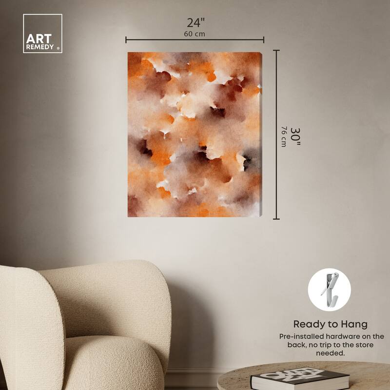 Art Remedy Dried Peach In Caramel Syrup Gallery Wrapped Watercolor Boho Abstracts