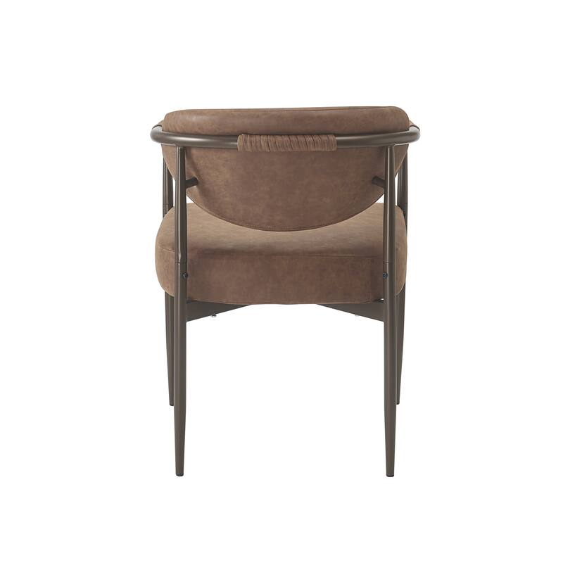 Christopher Knight Home - Thatch Iron-Frame Dining Armchairs with Upholstered Cushion (Set of 2)