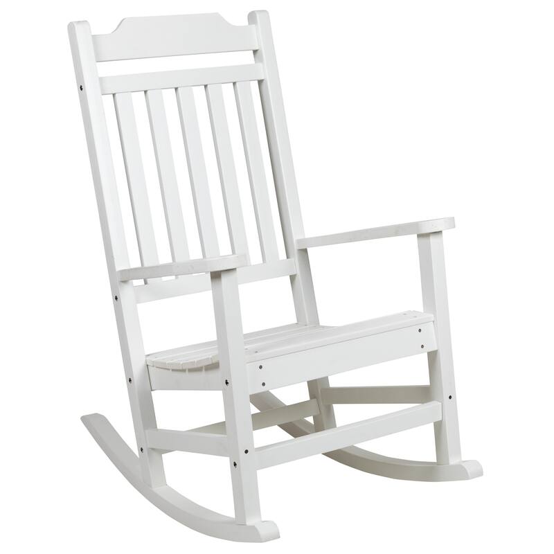 All-Weather Rocking Chair in Faux Wood - Patio and Backyard Furniture