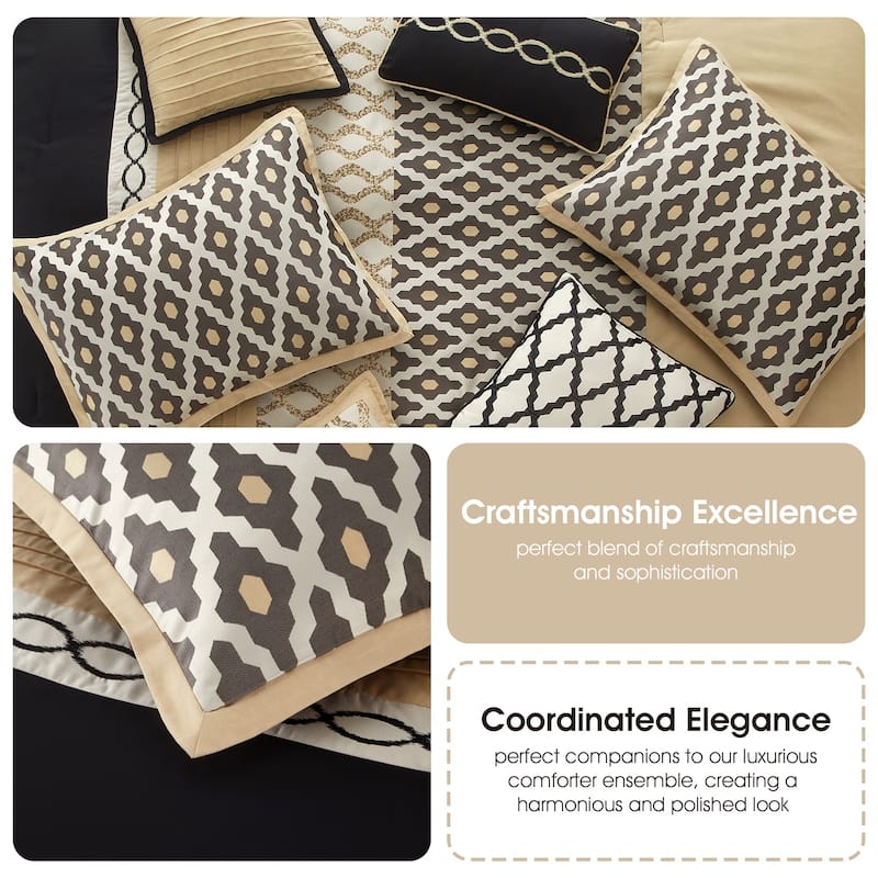 Nanshing Calvin Luxury10-Piece Geometric Comforter Set