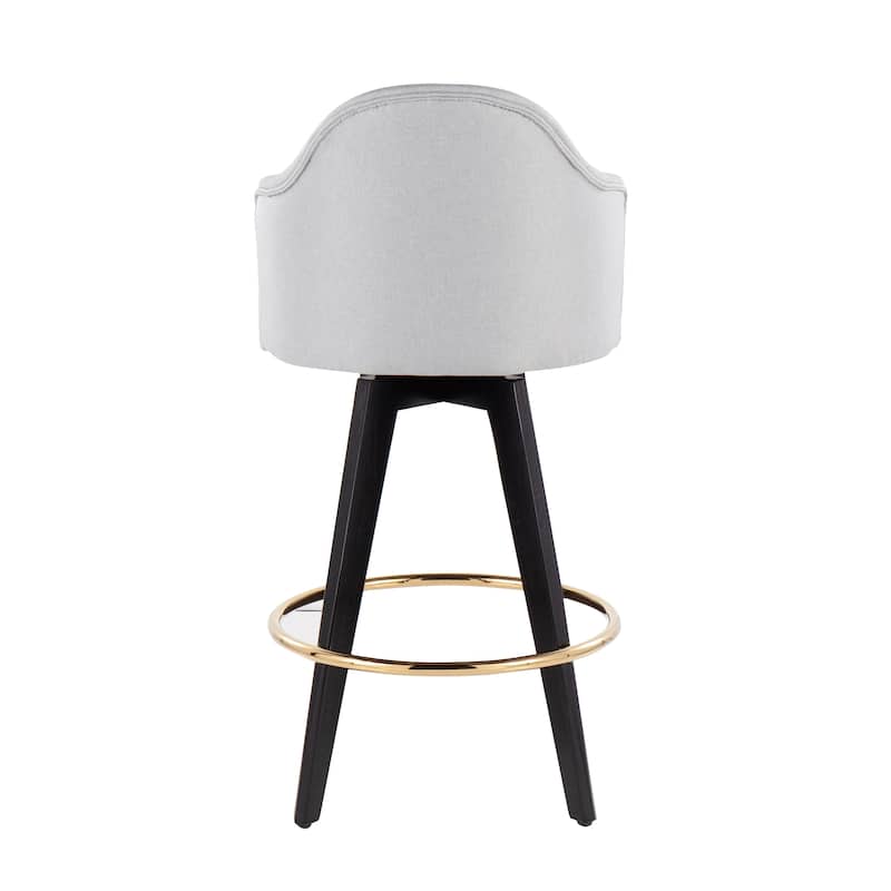 Carson Carrington Valsatra 26" Upholstered Counter Stool with Black Wood Base (Set of 2)