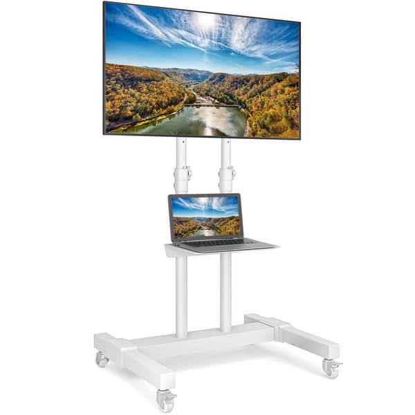 Mobile TV Stand Rolling Cart with Tilt Mount/Locking Wheels for 40-83 ...