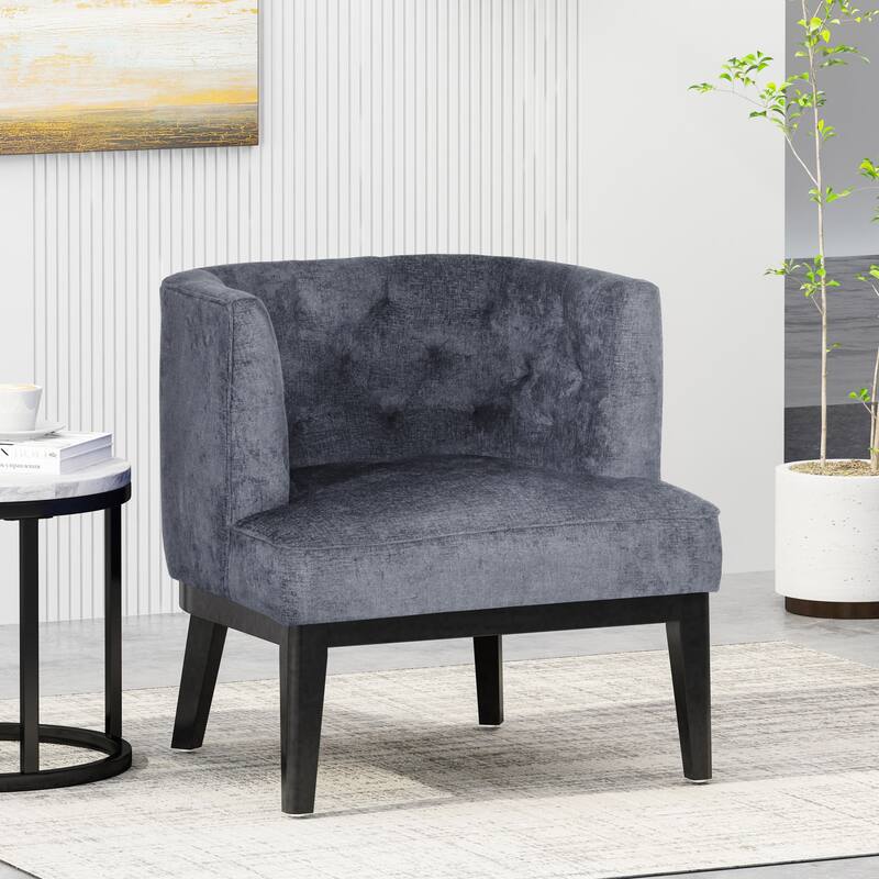 Charcoal Modern 30" Upholstered Accent Chair With Rubber Wood Frame and Large Backrest