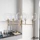 preview thumbnail 1 of 12, Hunter Xidane Metal and Glass Orb Chandelier - Entry, Kitchen or Dining Room Table, Bedroom - Mid-Century Modern, Transitional 5- Light - Alturas  Gold