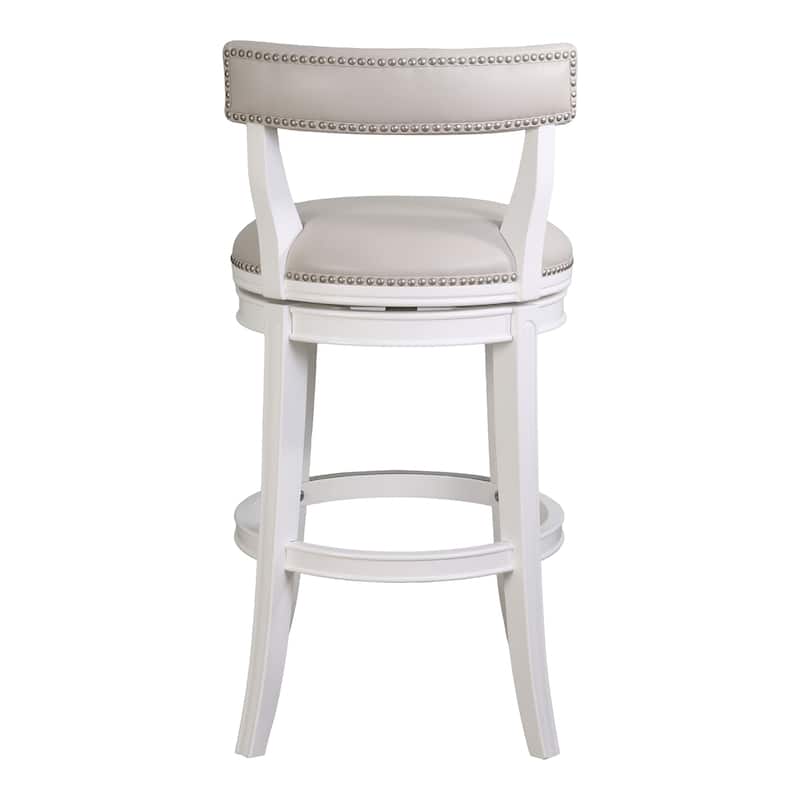 Pasha Wood Swivel Bar Stool with Upholstered Seat and Back