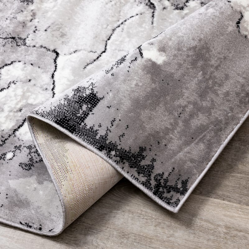 Madrid Collection - Grey Rock Face Texture Rug