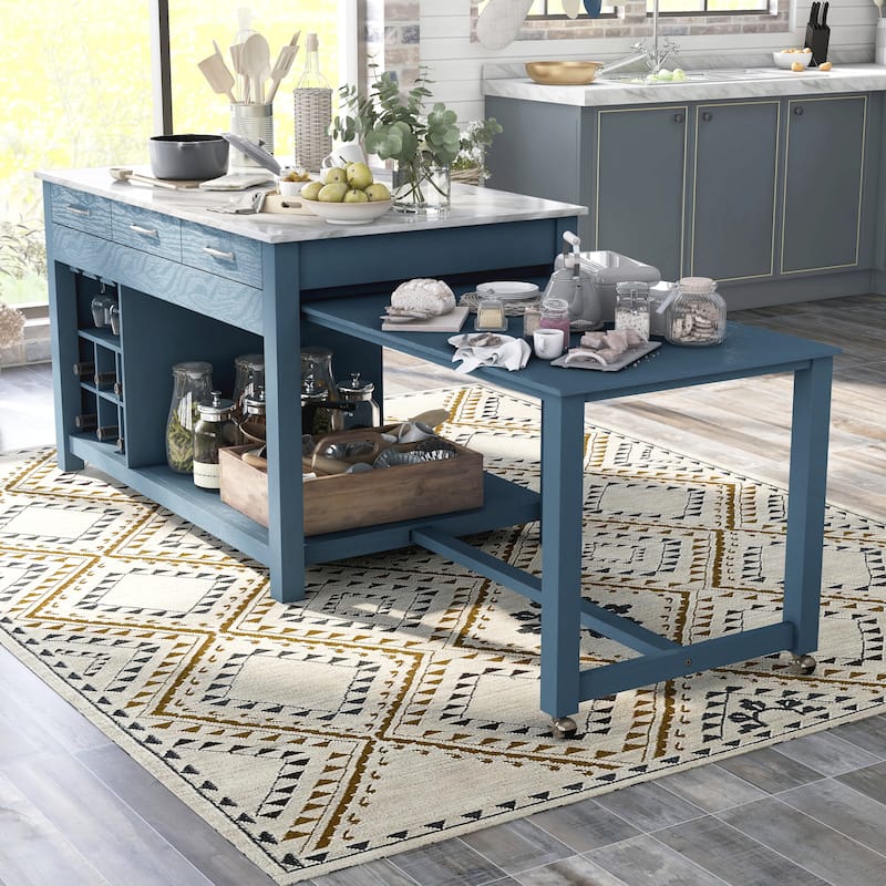 Graneger Farmhouse Wood Multi-Storage Kitchen Island by Furniture of America
