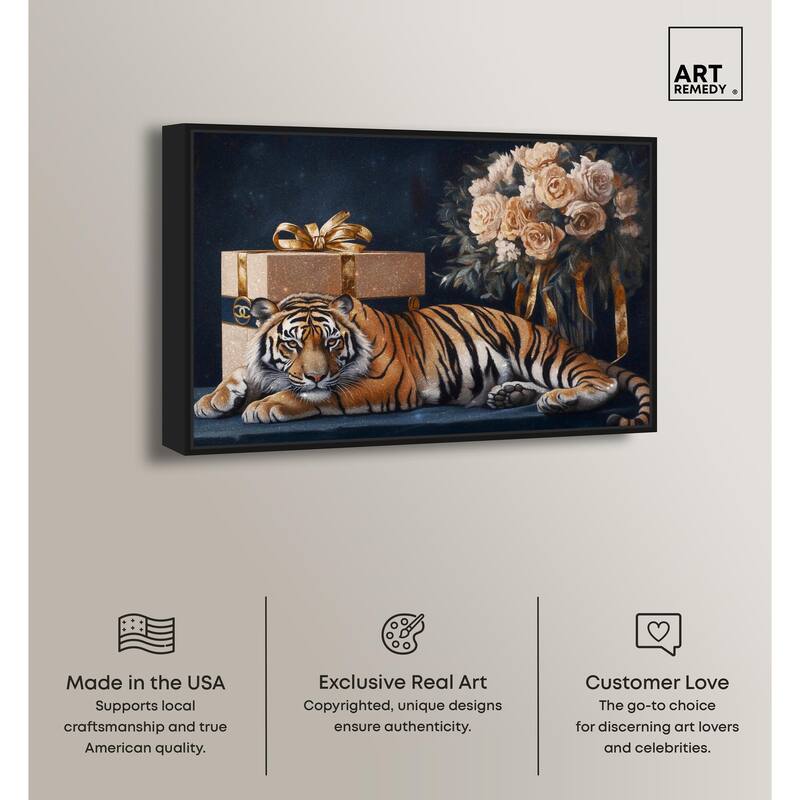 Tiger Glam Gift Boxes Canvas by Art Remedy