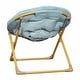 preview thumbnail 43 of 56, Kids Folding Synthetic Fur Saucer Chair for Playroom or Bedroom - 12.25"D x 22.75"W x 22"H