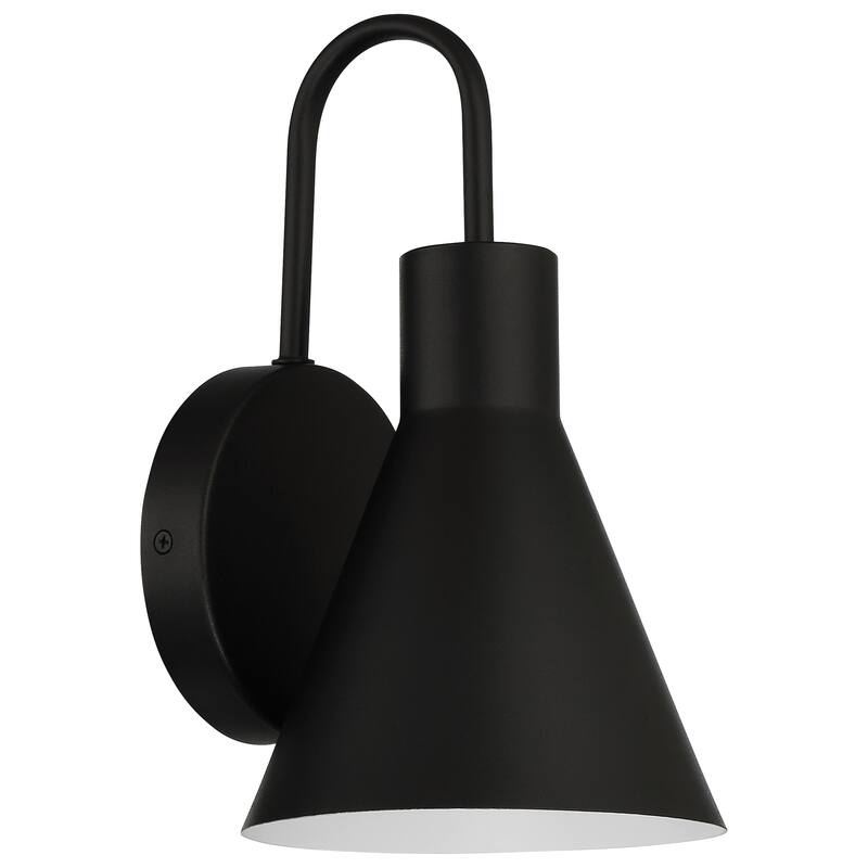 Solano Outdoor LED Wall Mount - Round Backplate - Cone Shade