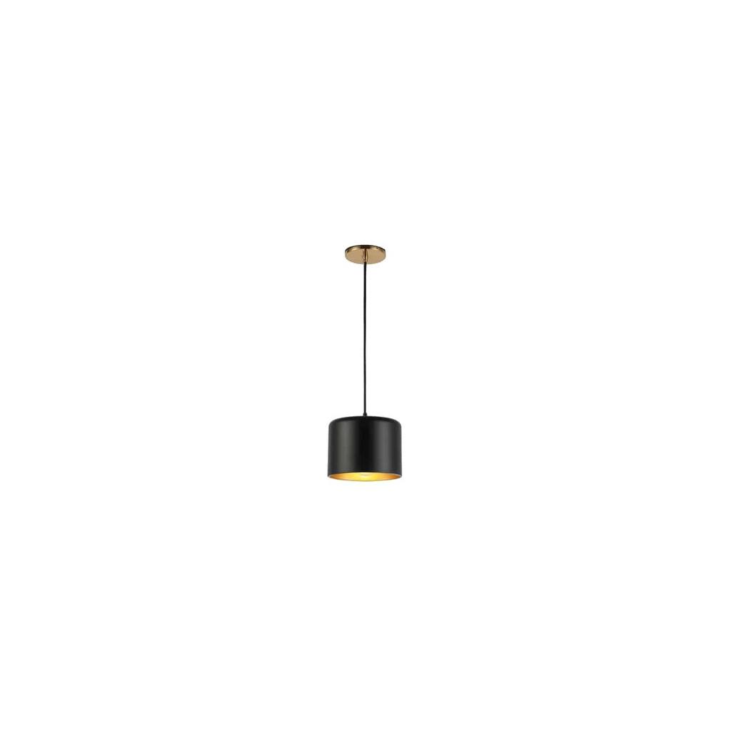 Coastal Pendant Light - 1 Light Chrome & Black Shade - Kitchen Island Lighting - 8