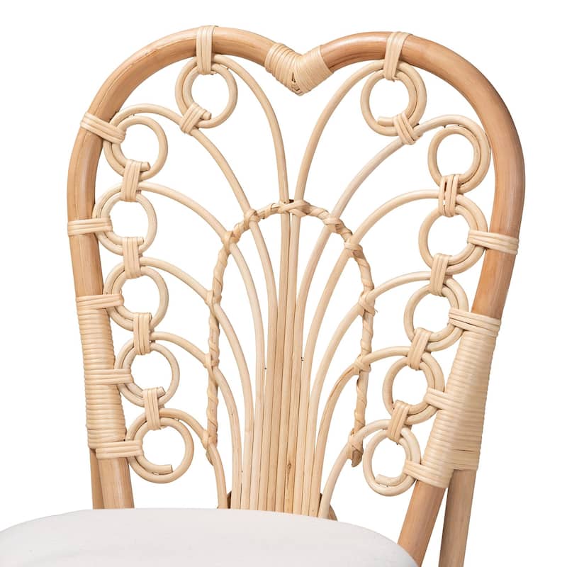 Jerica Modern Bohemian Natural Brown Rattan Dining Chair