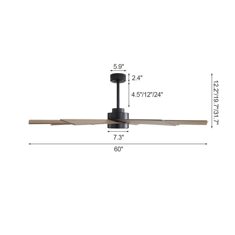 MLiAN 60 in. 8-Plywood Blades Indoor Ceiling Fan With Remote...