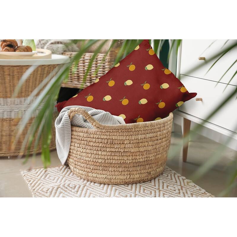 Oranges and Lemons Pattern Decorative Throw Pillow