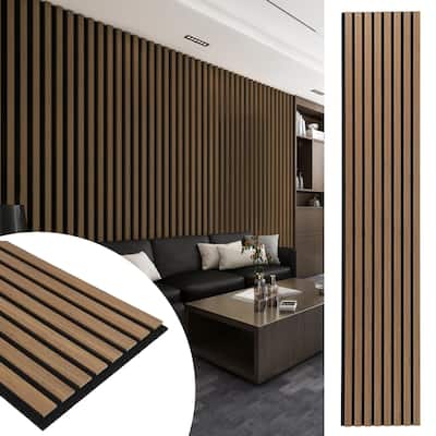4 Panels 93"x12" MDF Slat 3D Wall Paneling Cover 31 Sq.Ft. - N/A