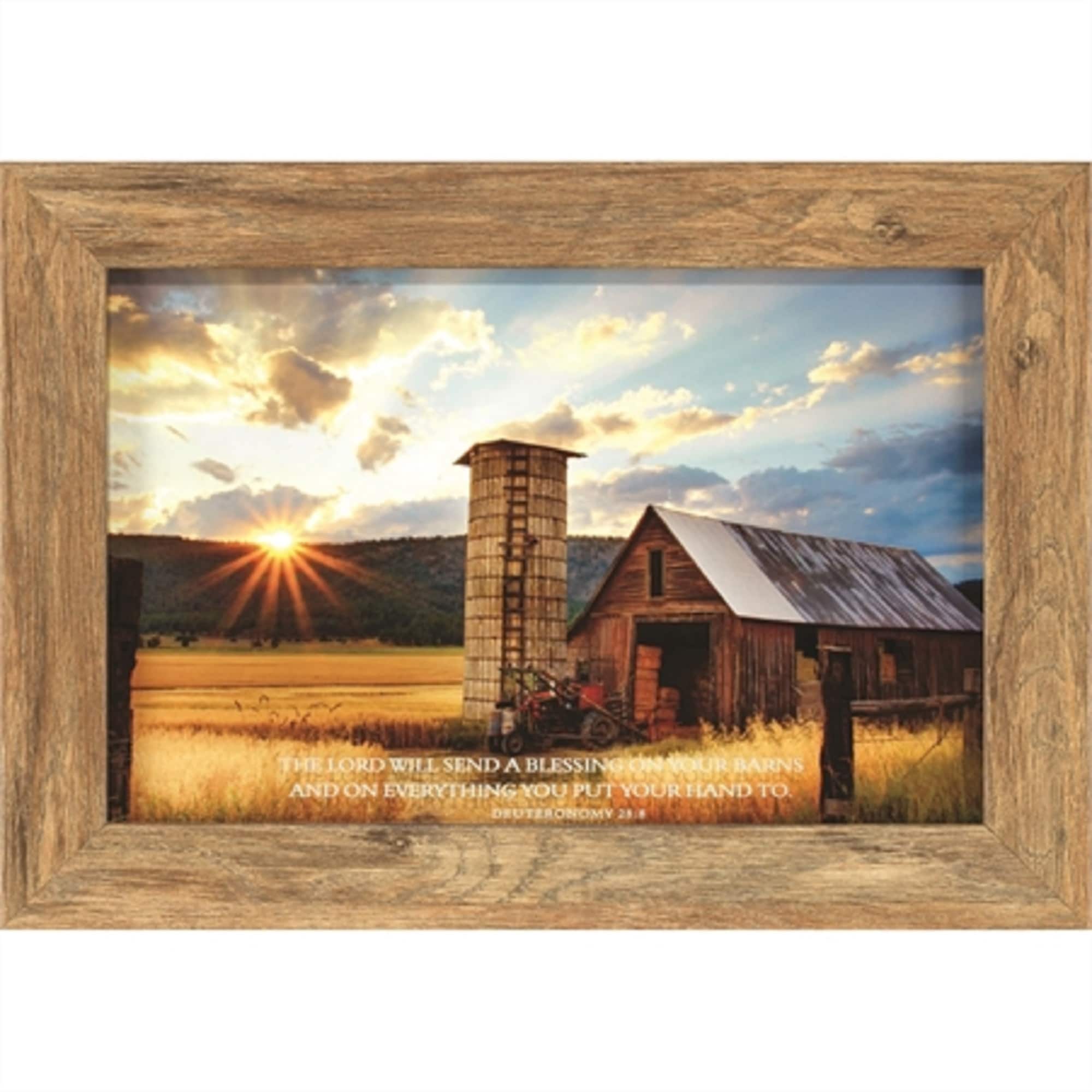 Shop Natural Brown And Beige House And Bible Verse Printed Framed