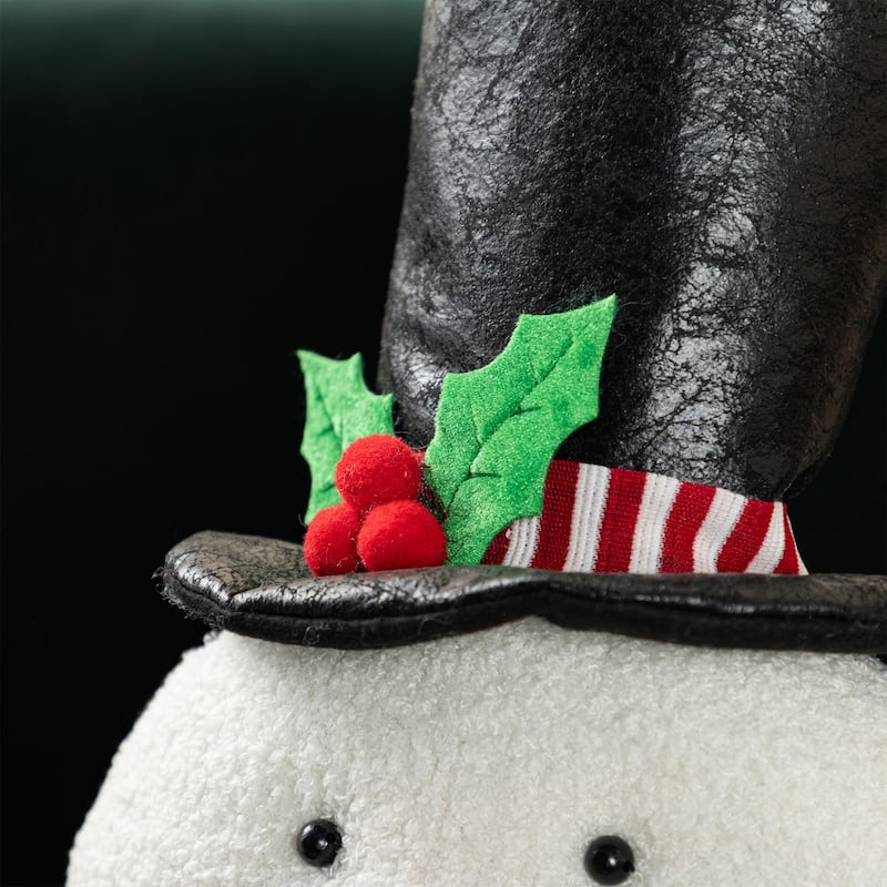 Glitzhome 60"H Christmas Oversized Fabric Santa Snowman With Dangle Legs