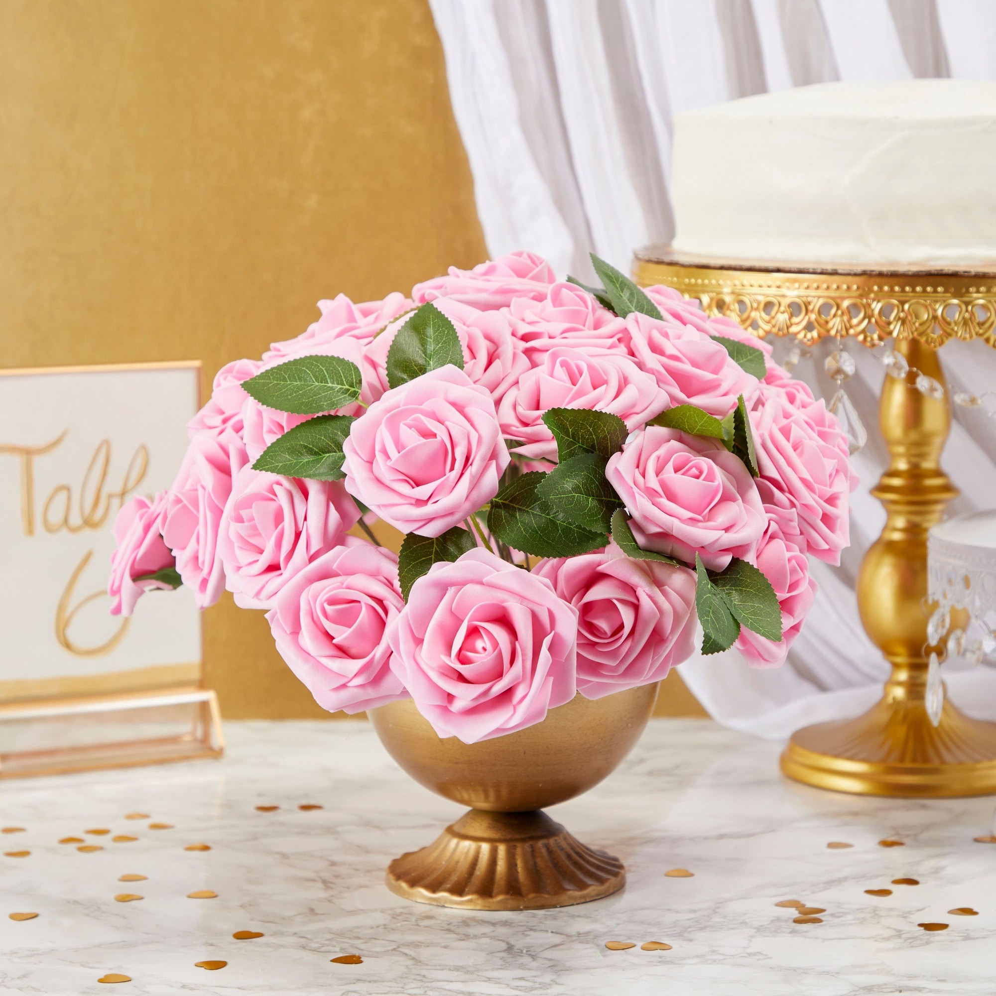 Fake pink roses shop bulk