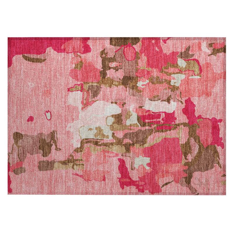 Machine Washable Indoor/ Outdoor Abstract Glam Chantille Rug