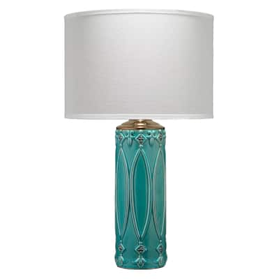 Alden Décor Avalon Ceramic Table Lamp, Turquoise