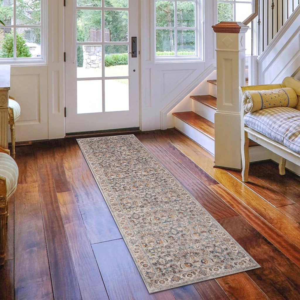 Arcelina Nuulyn Gray Oriental Polyester Area Rug