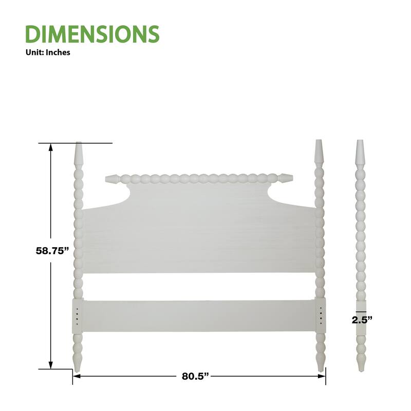 Spindle King Headboard (1-Year Warranty)